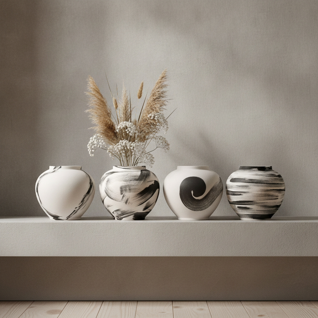Hand-Painted Ceramic Urn Vase