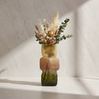 Irisato Gradient Geometric Stacked Cube Glass Vase