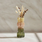 Irisato Gradient Geometric Stacked Cube Glass Vase