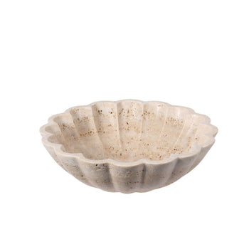 Tsalio Scalloped Travertine Bowl