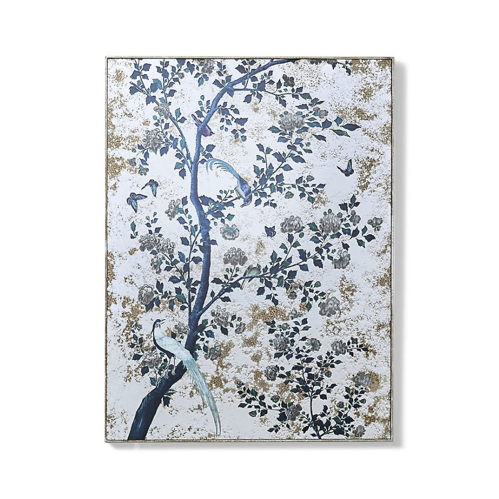 Aubade Botanical & Avian Motif Rectangular Wall Mirror