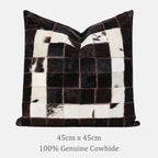 Marlow Checkered Cowhide Throw Pillow