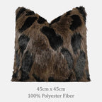Fauve Leopard Faux Fur Throw Pillow