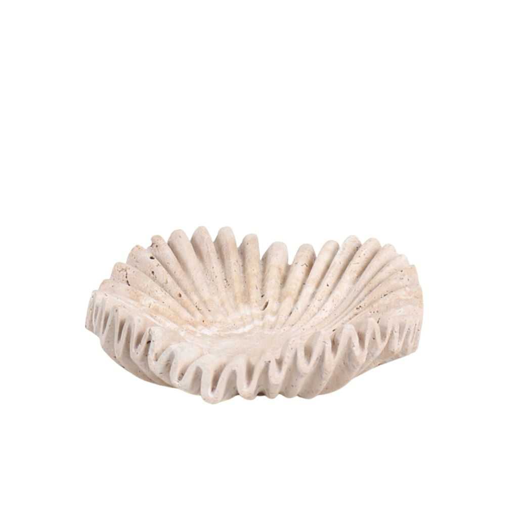 Rieti Ruffled Petals Travertine Bowl