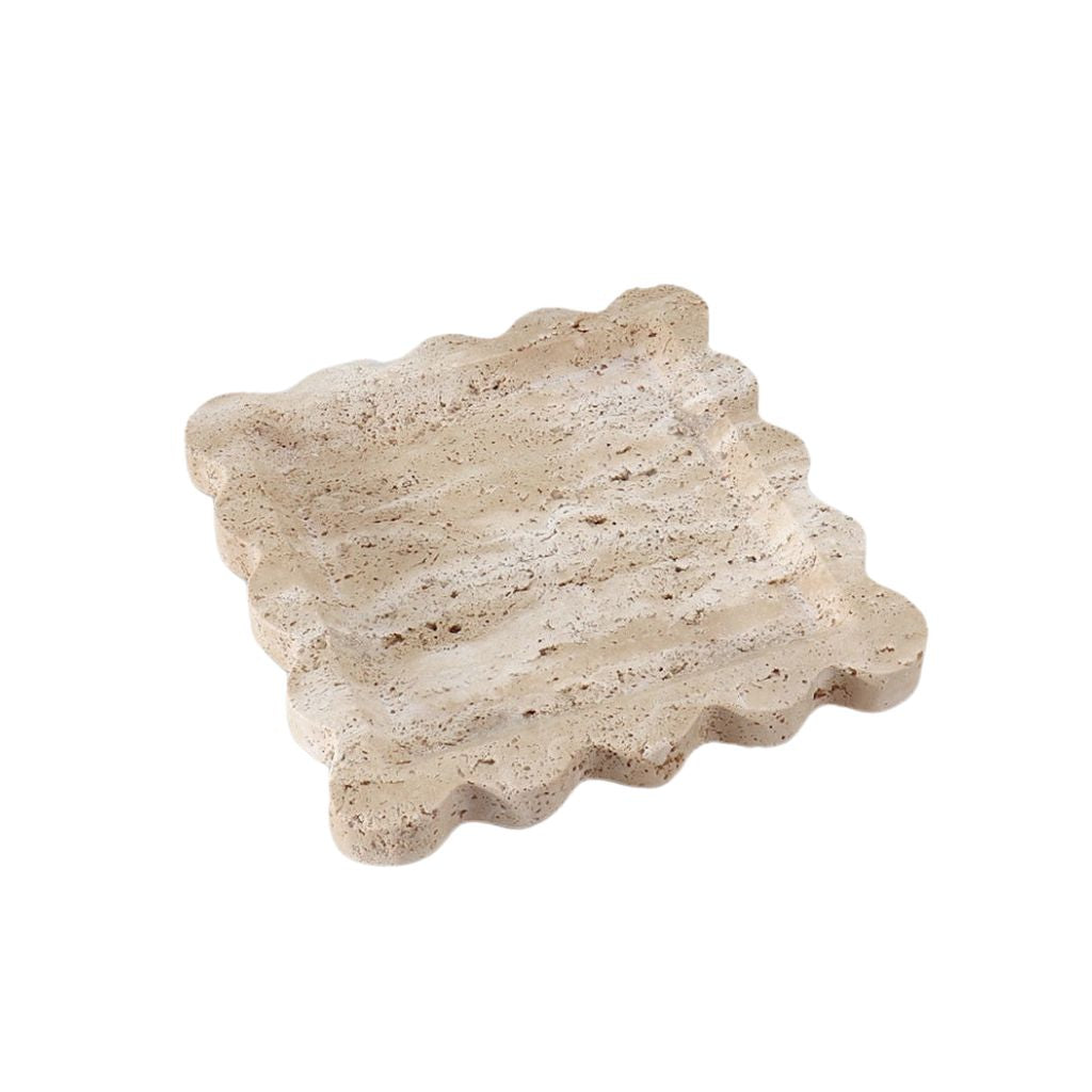 Cádiz Scalloped Travertine Tray