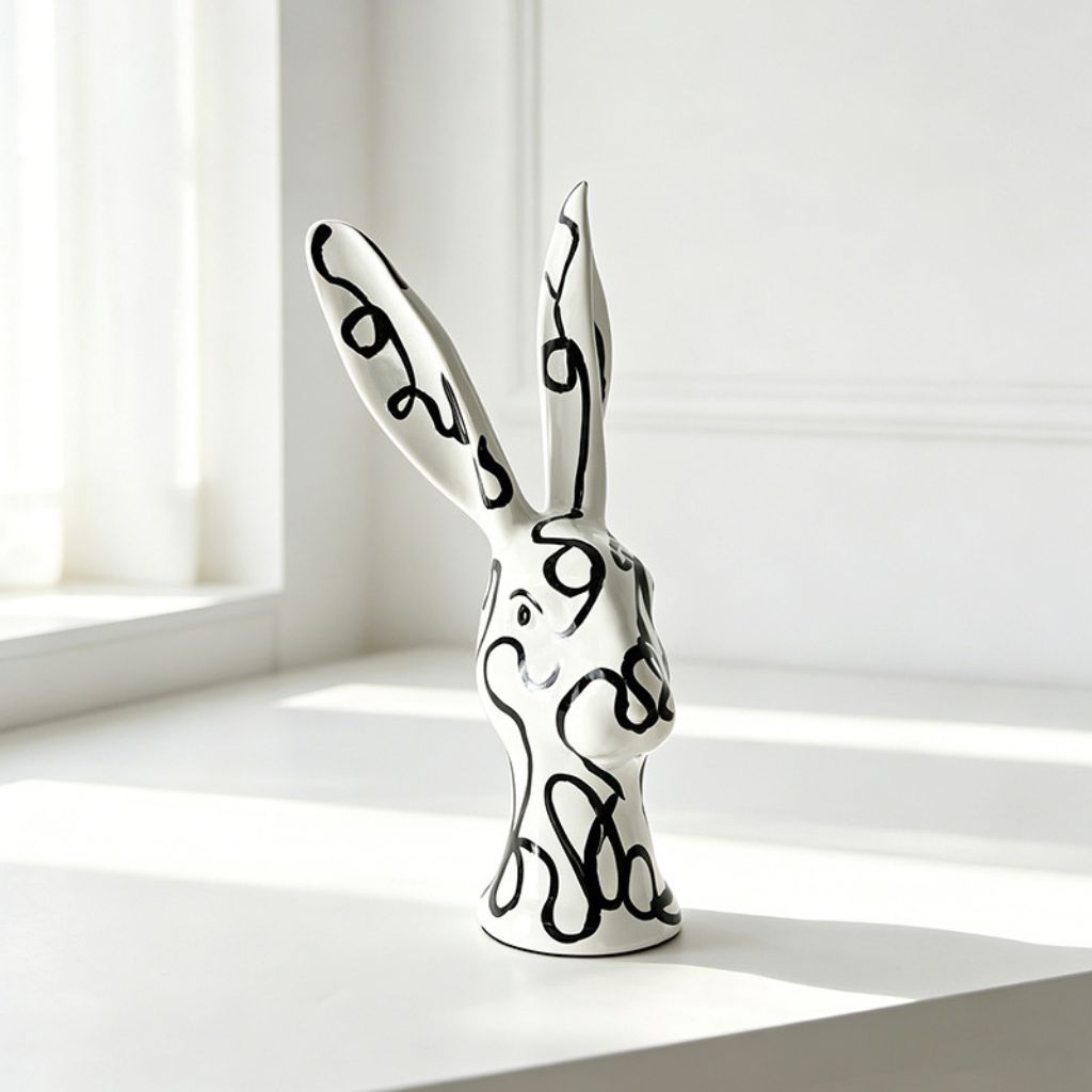 Alice Hand-Painted Line Rabbit
