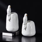 Lorito Sculptural Embossed Ceramic Vase