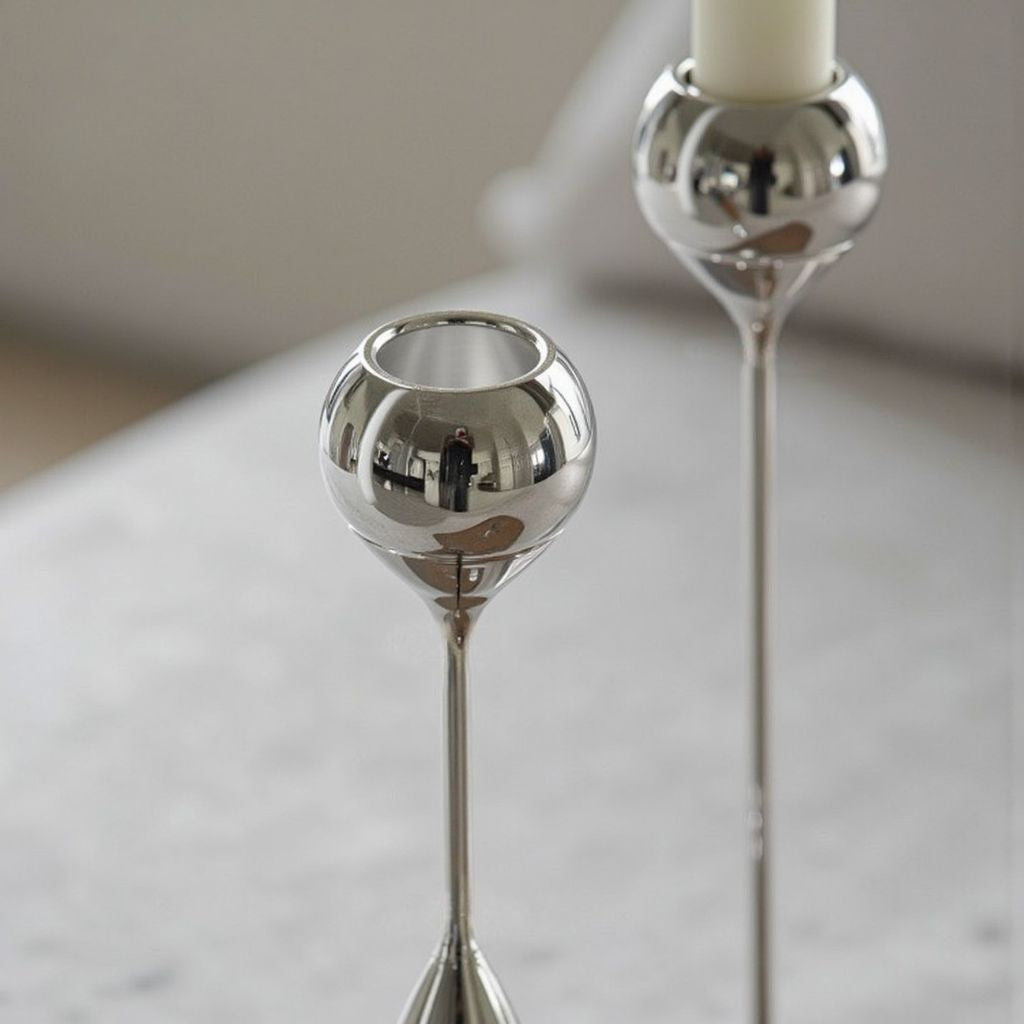 Cadence Tapered Stainless Candle Holder