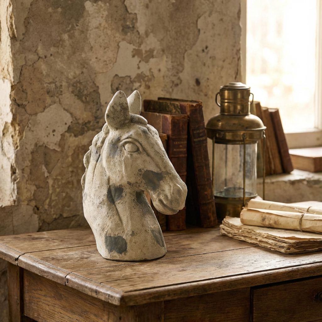 Bucephalus Weathered Horse Head Sculpture
