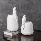 Lorito Sculptural Embossed Ceramic Vase