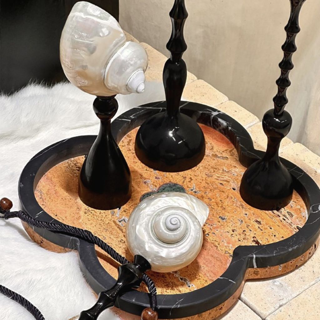 Triton Pedestal Conch Ornament