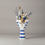 Thalia Mask Face Striped Ceramic Vase