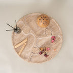 Horae Interlocking Partitioned Circular Travertine Tray