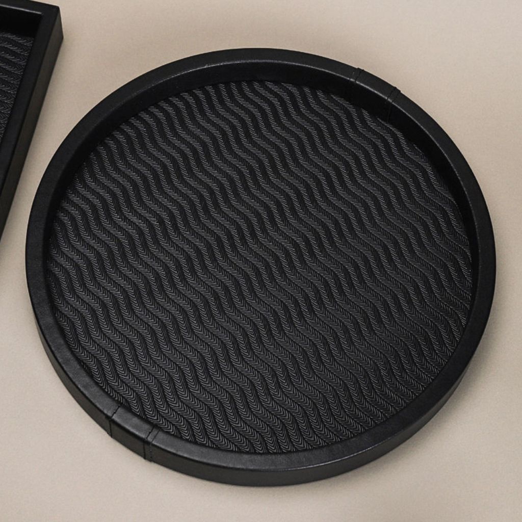 Sørensen Wavy Textured Leather Tray