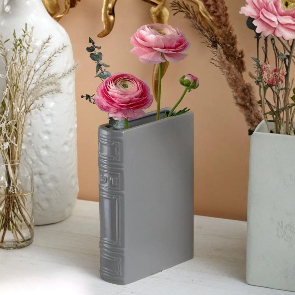 Calliope Embossed Glazed Ceramic Vase
