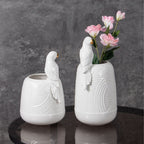 Lorito Sculptural Embossed Ceramic Vase