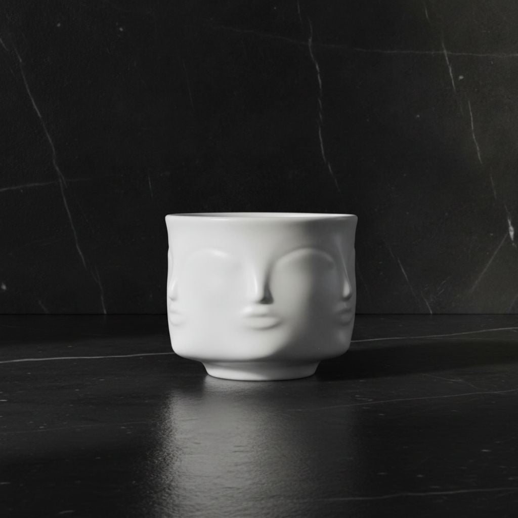 Tacet Embossed Face Ceramic Bowl