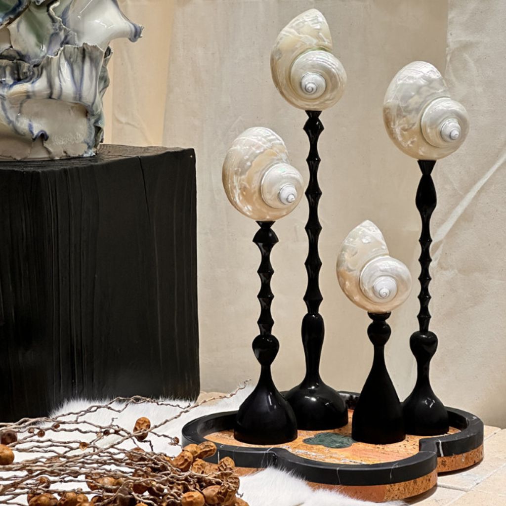 Triton Pedestal Conch Ornament