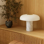 Pythia Sculptural Glass & Marble Table Lamp