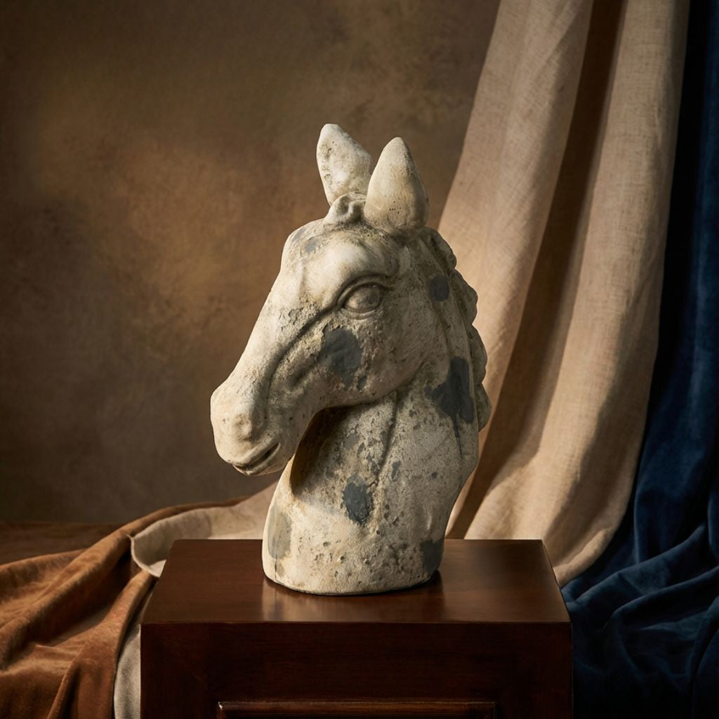 Bucephalus Weathered Horse Head Sculpture Secondary image