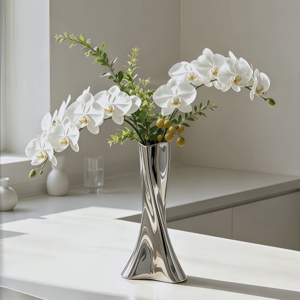 Rosalind Twisted Sculptural Stainless Vase