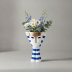 Thalia Mask Face Striped Ceramic Vase