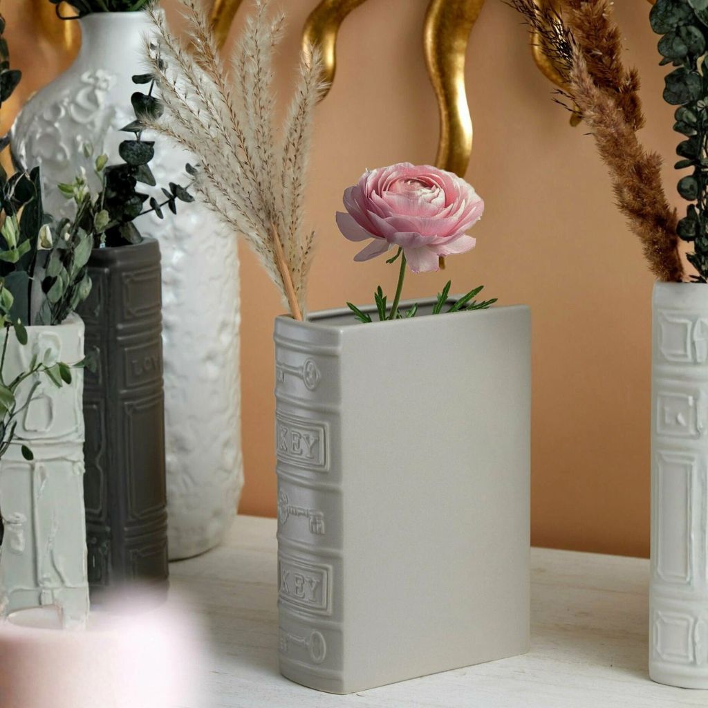 Calliope Embossed Glazed Ceramic Vase