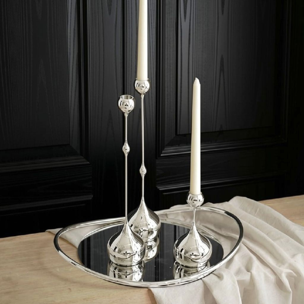 Cadence Tapered Stainless Candle Holder