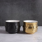 Tacet Embossed Face Ceramic Decorative Bowl