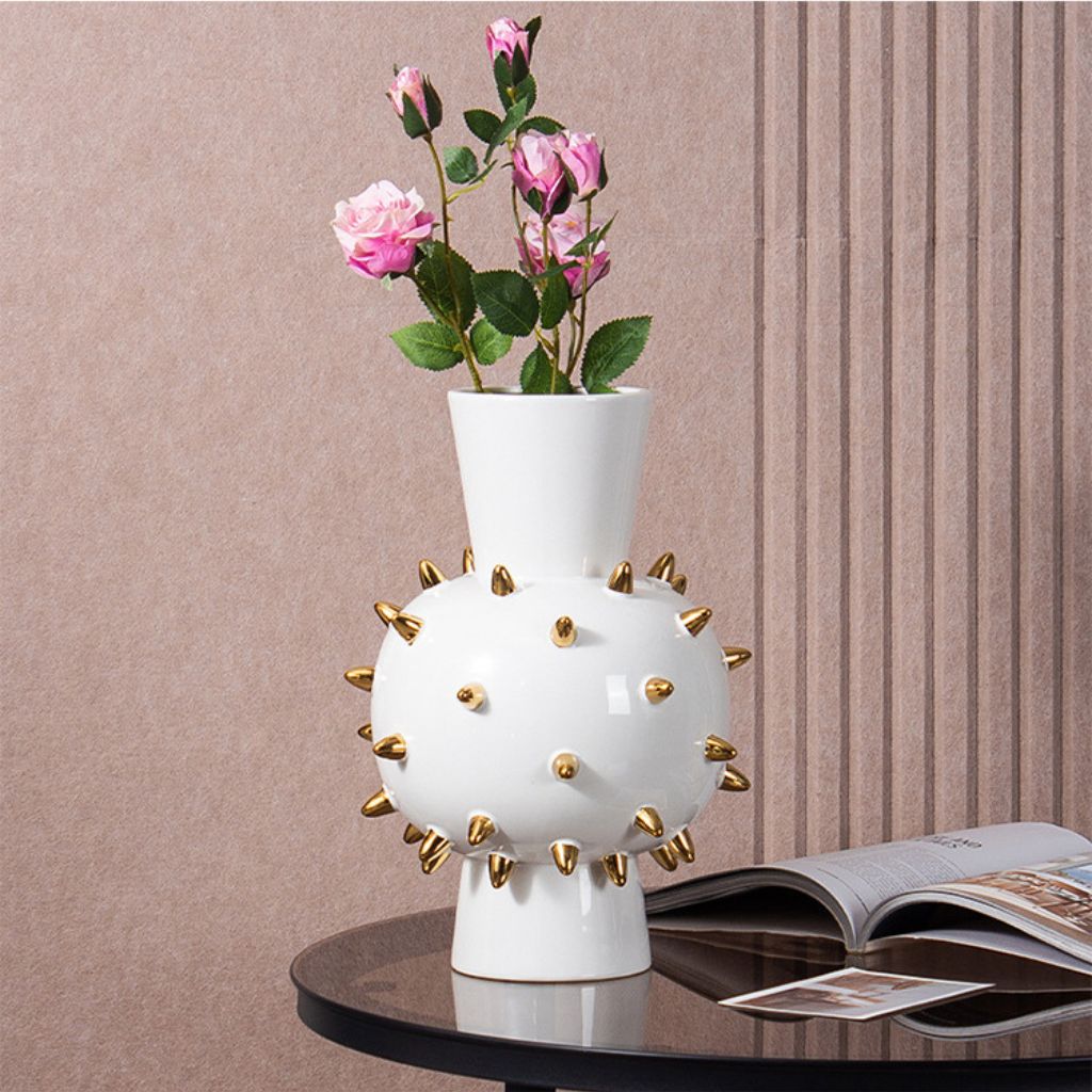 Echin Spike Sphere Ceramic Vase