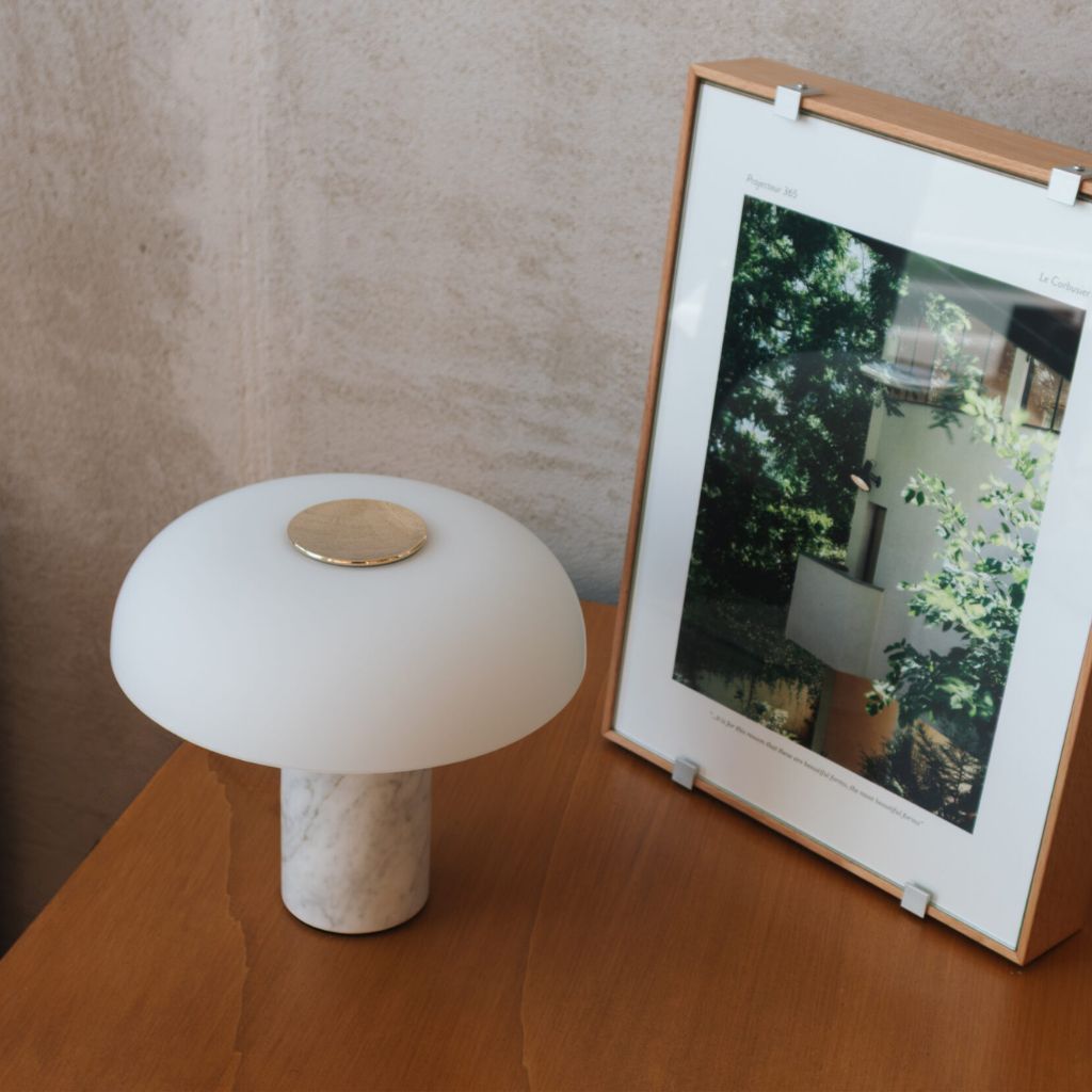 Pythia Sculptural Glass & Marble Table Lamp