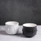Tacet Embossed Face Ceramic Decorative Bowl