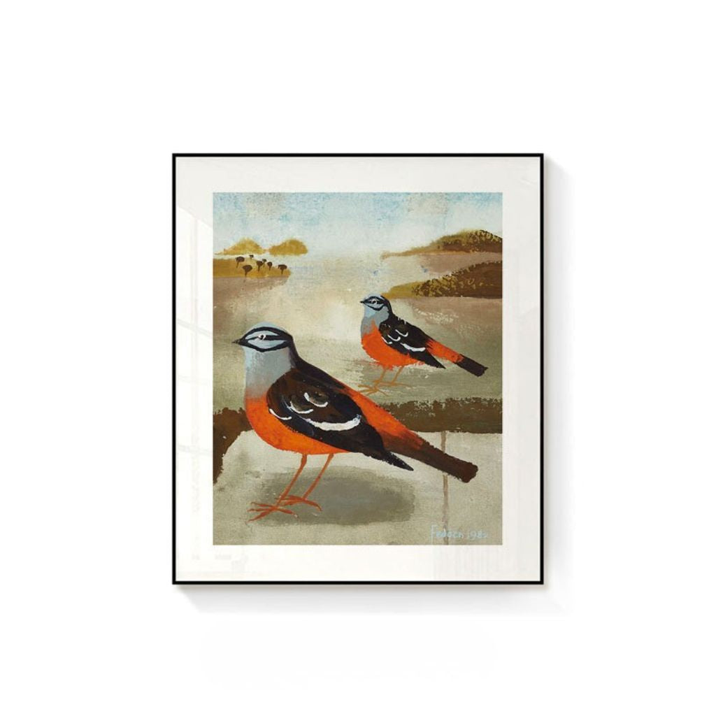 Sand Buntings Framed Canvas Print