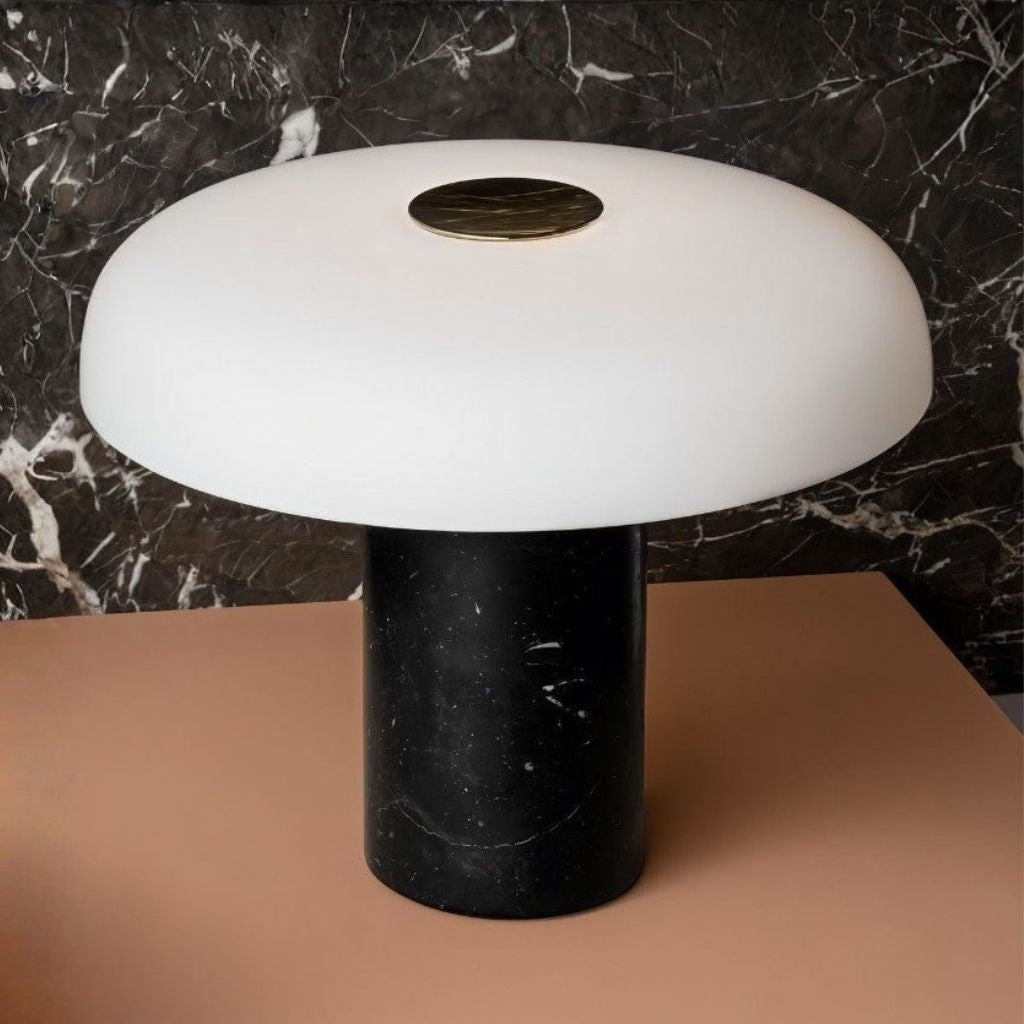 Pythia Sculptural Glass & Marble Table Lamp