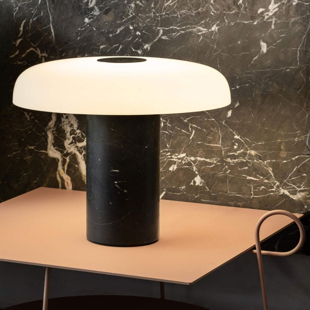 Pythia Sculptural Glass & Marble Table Lamp