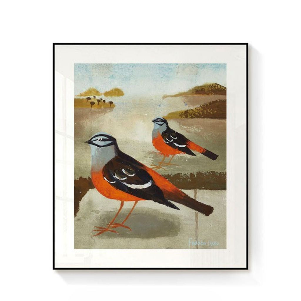 Sand Buntings Framed Canvas Print