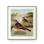 Sand Buntings Framed Canvas Print