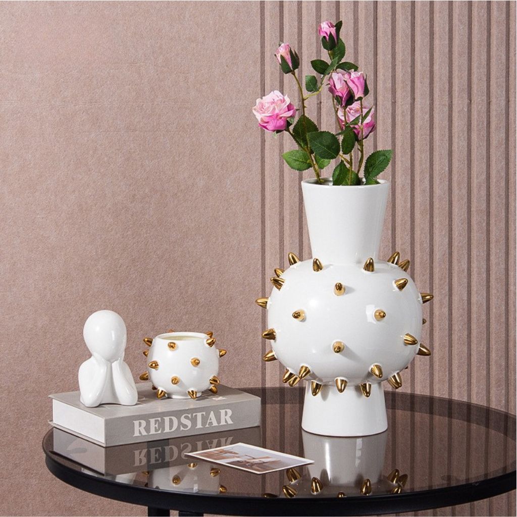 Echin Spike Sphere Ceramic Vase