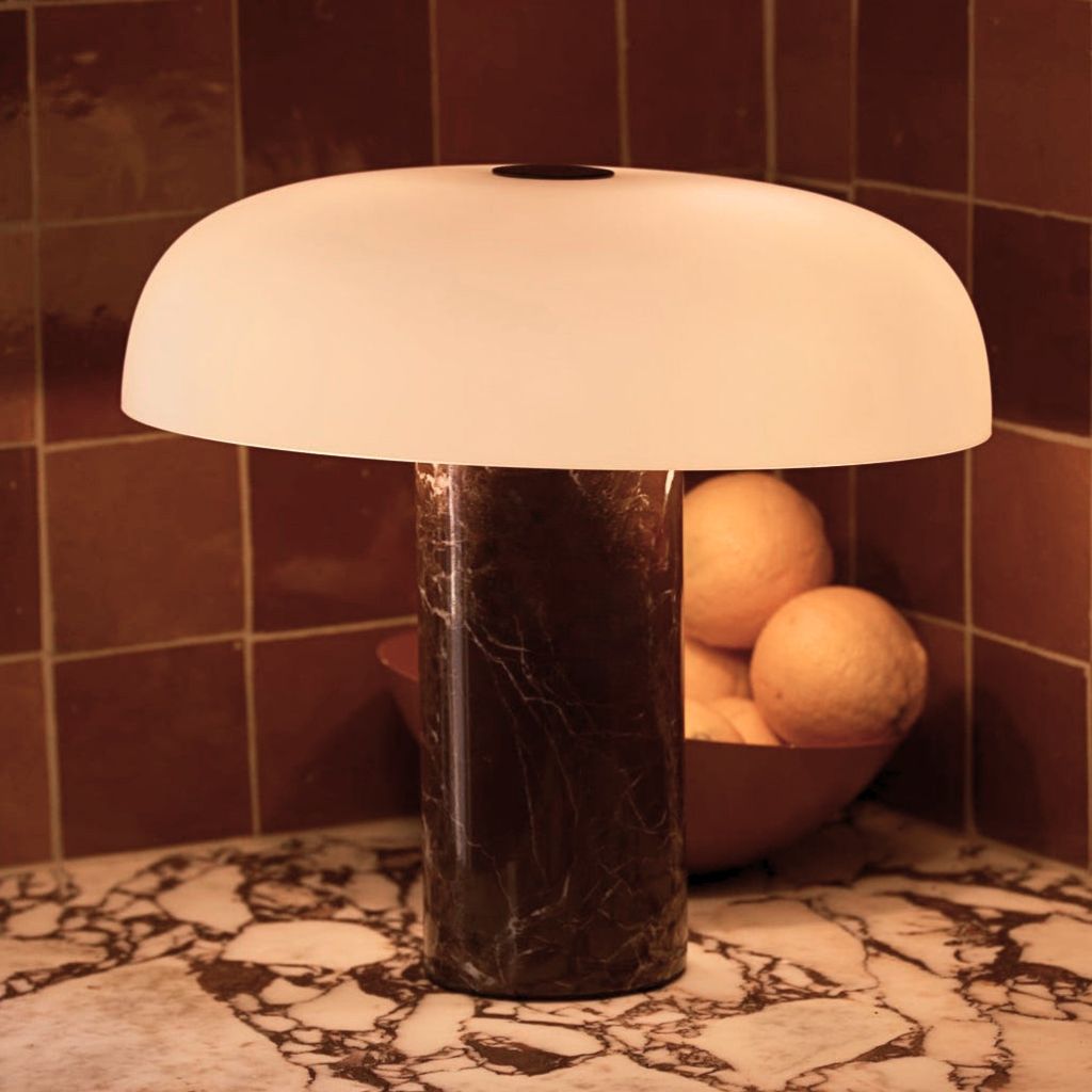 Pythia Sculptural Glass & Marble Table Lamp