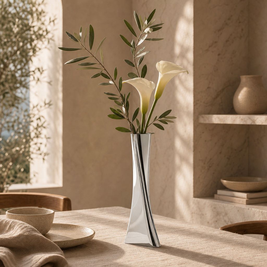 Rosalind Twisted Sculptural Stainless Vase
