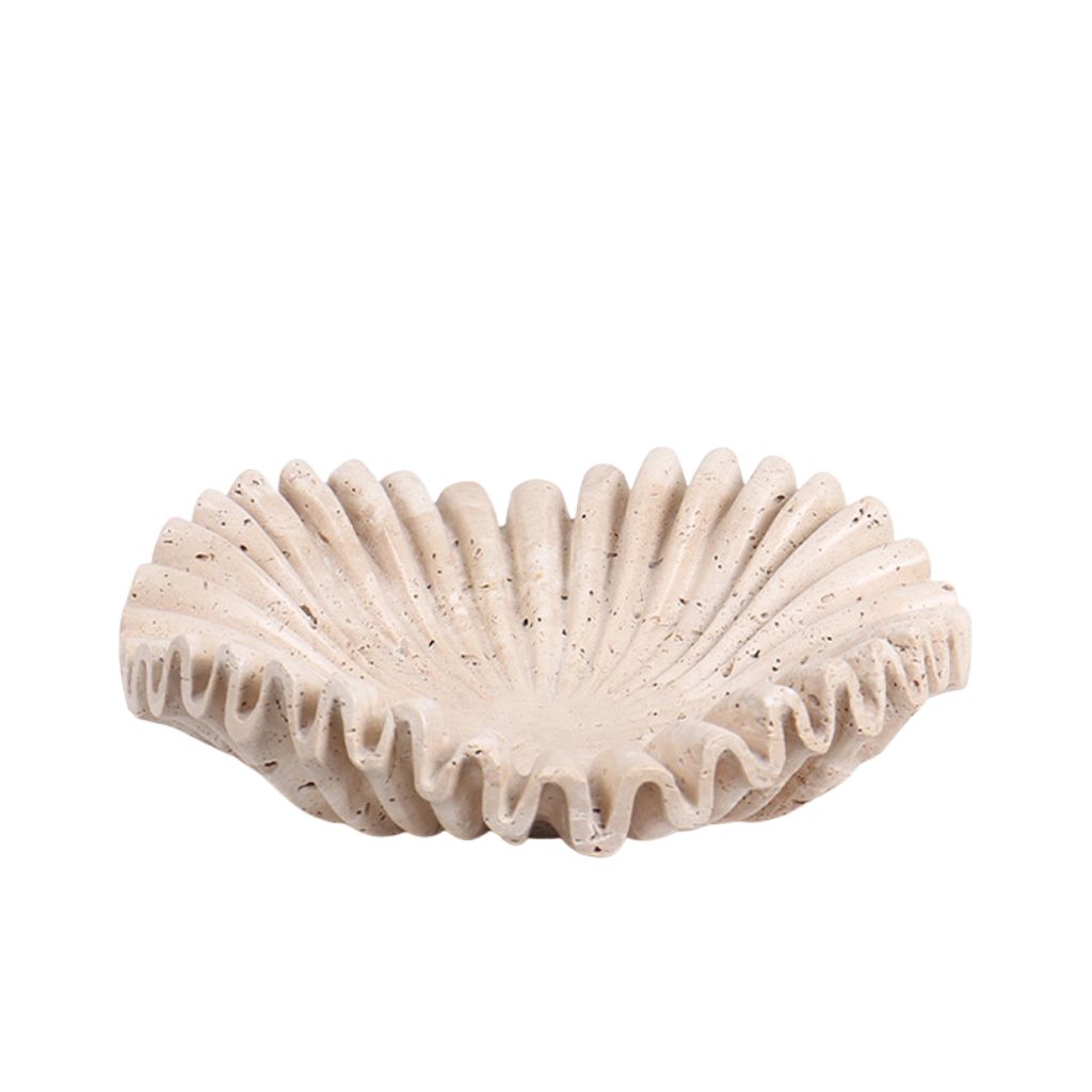 Rieti Ruffled Petals Travertine Bowl