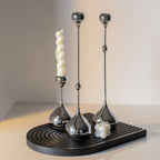 Cadence Tapered Stainless Candle Holder