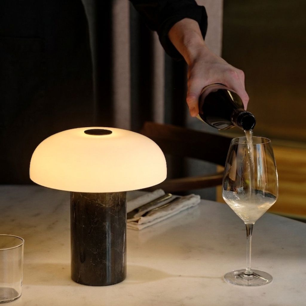 Pythia Sculptural Glass & Marble Table Lamp