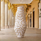 Chrysorallis Gold-trimmed Textured Ceramic Vase