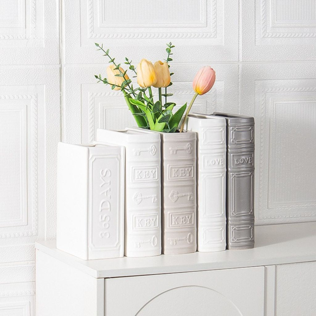 Calliope Embossed Glazed Ceramic Vase