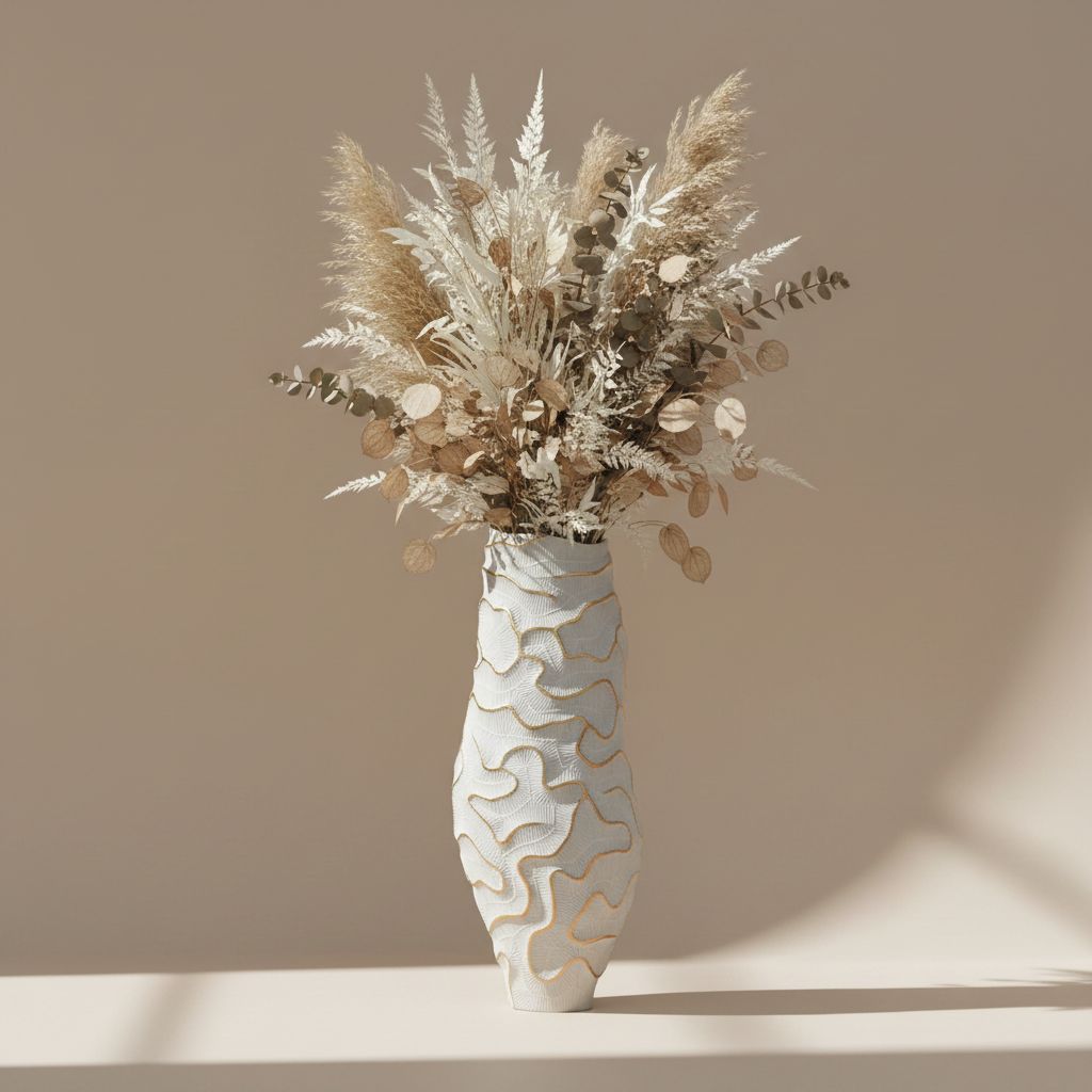 Chrysorallis Gold-trimmed Textured Ceramic Vase