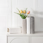 Calliope Embossed Glazed Ceramic Vase