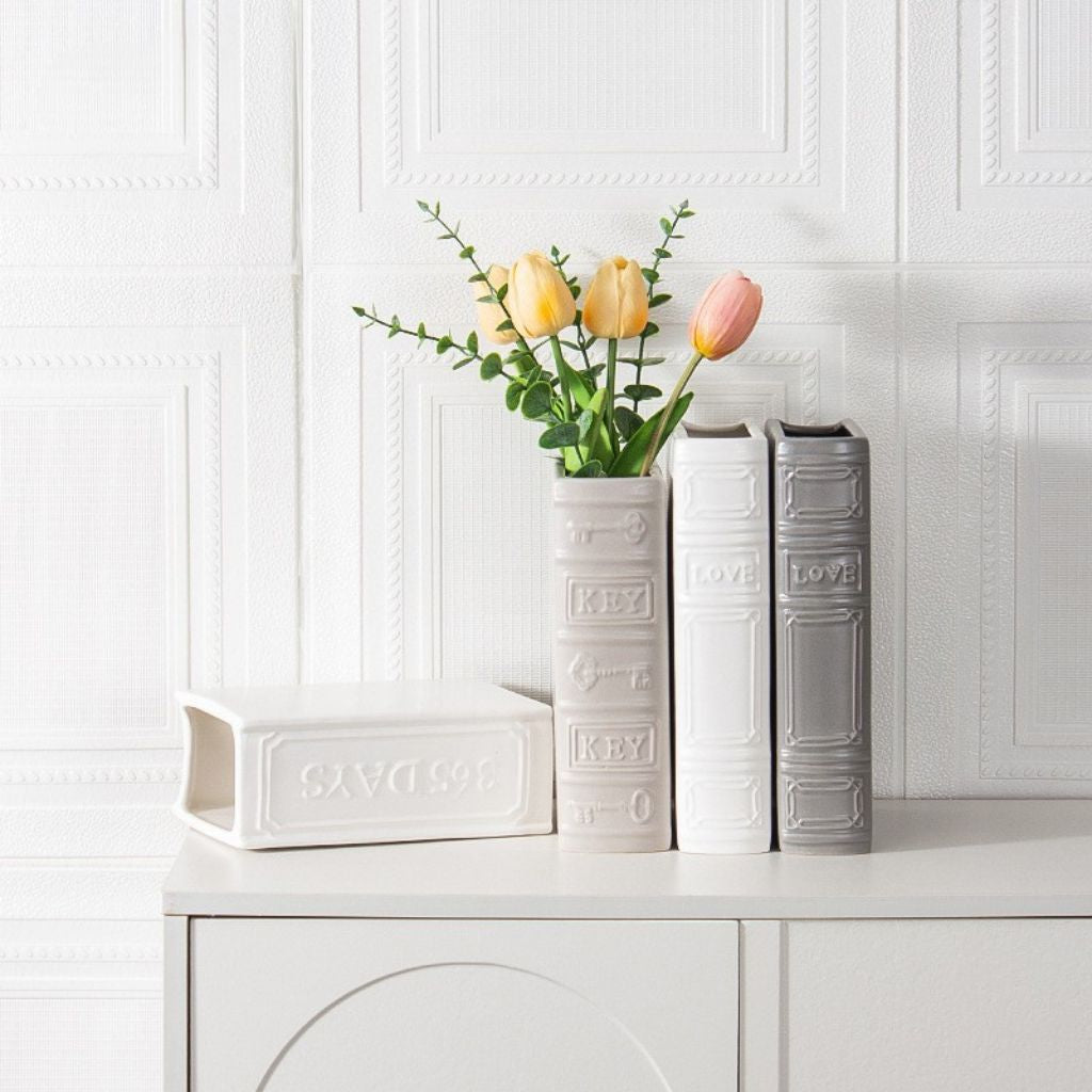 Calliope Embossed Glazed Ceramic Vase