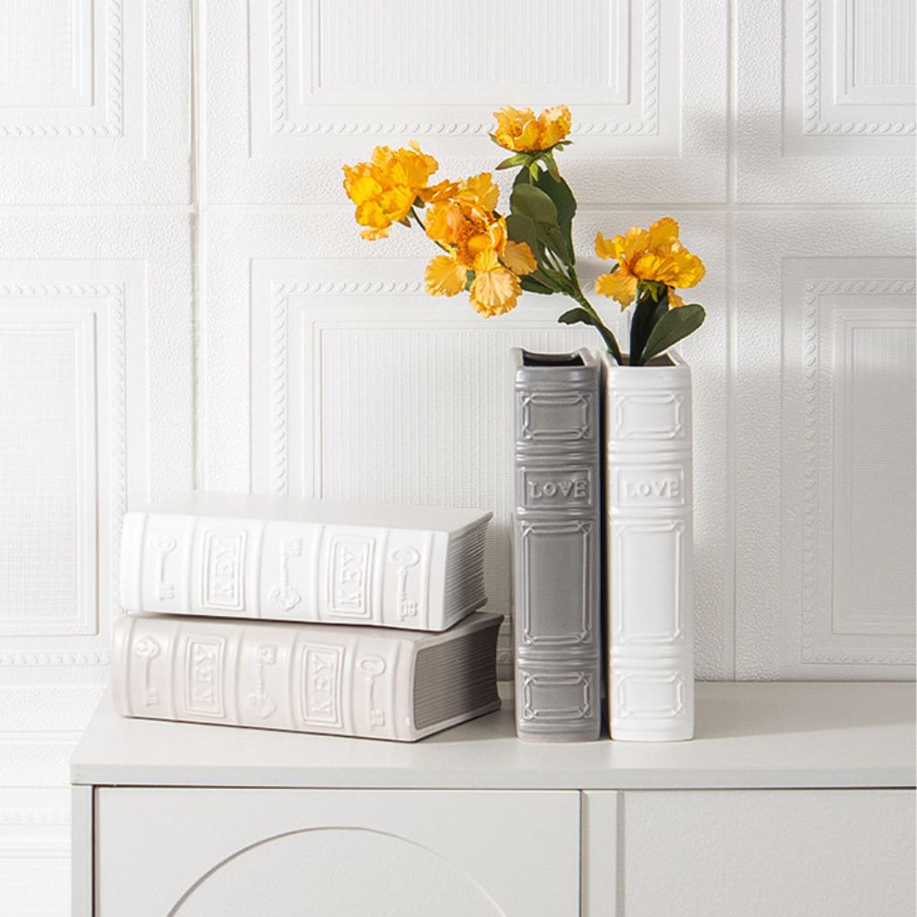 Calliope Embossed Glazed Ceramic Vase