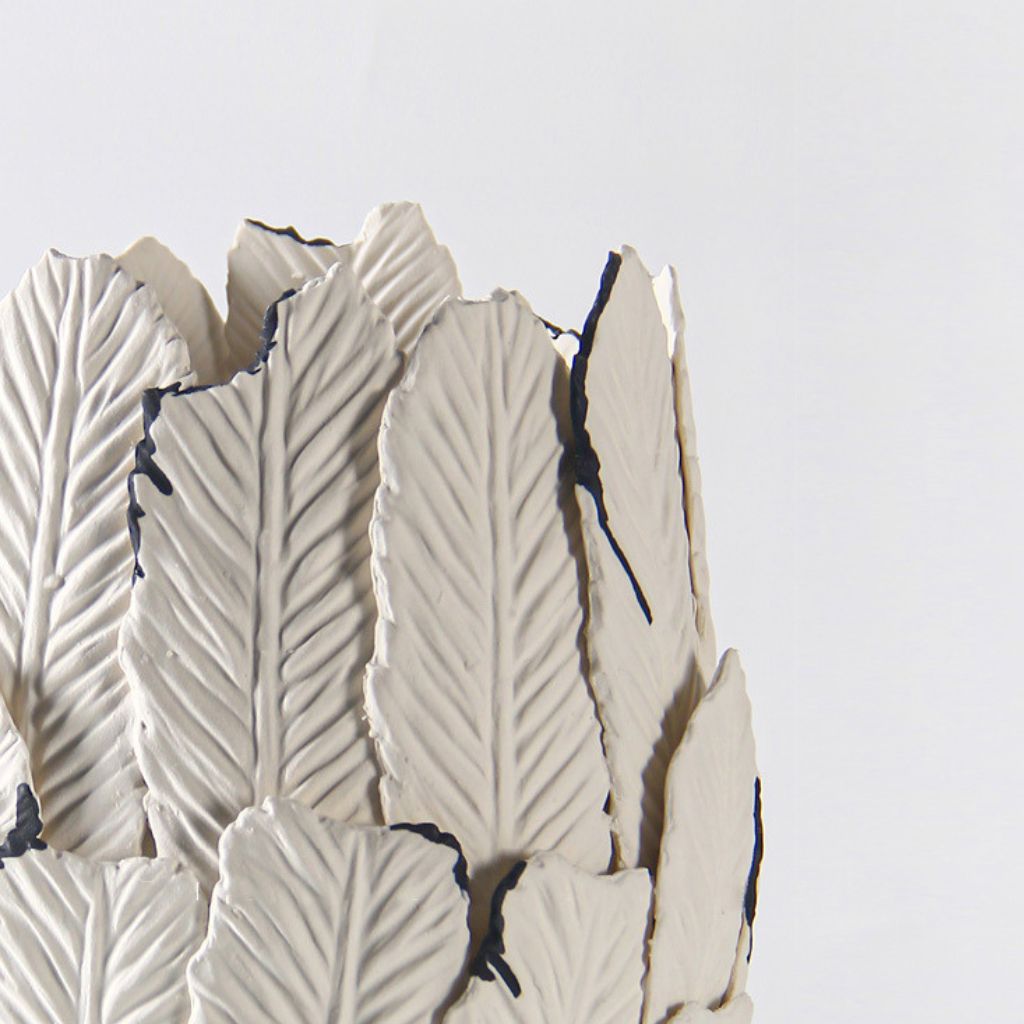 Kasaneha Leaf Sculptural Ceramic Vase